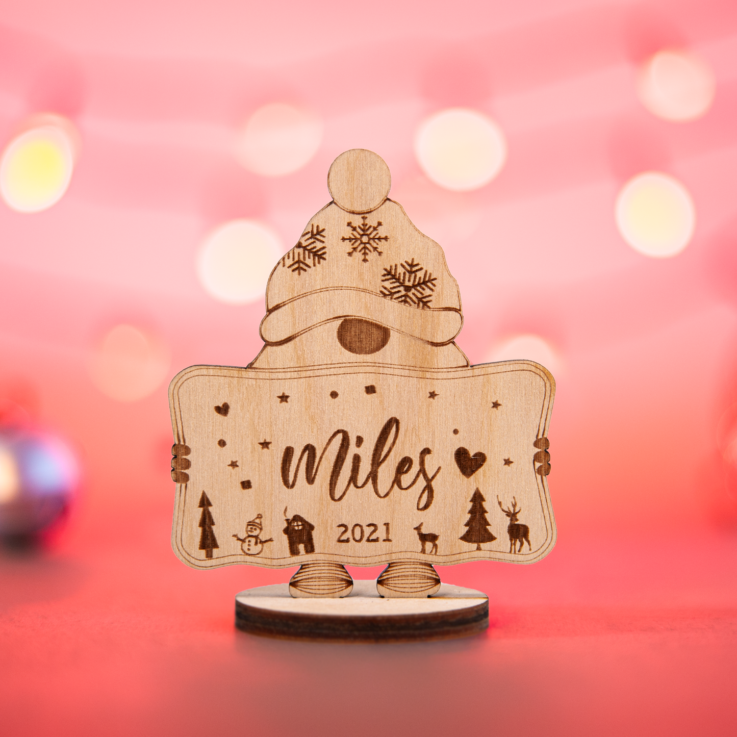 Cute handmade gnome decoration for personalised Christmas dinner table