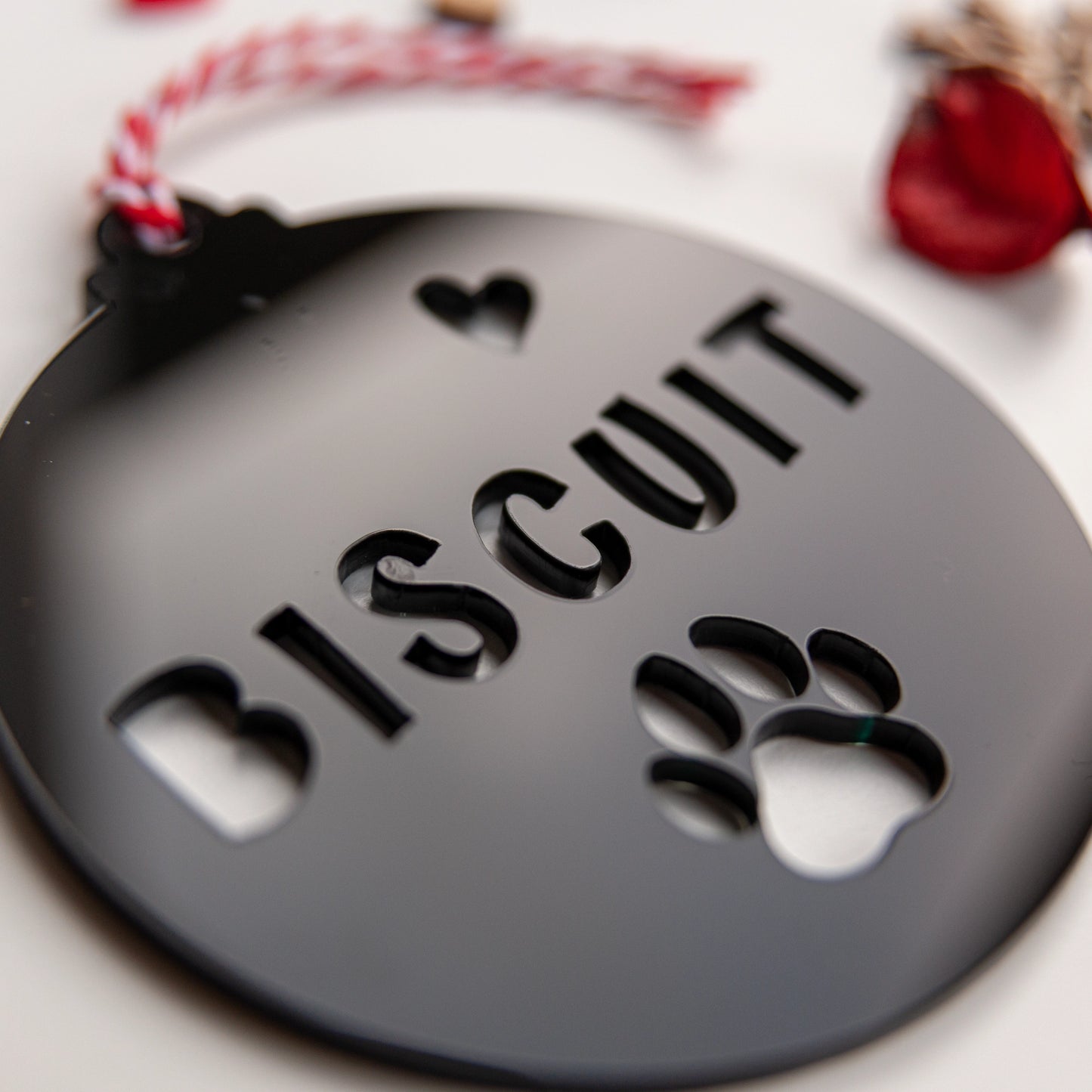 Custom paw print ornament personalised for pets Christmas gift