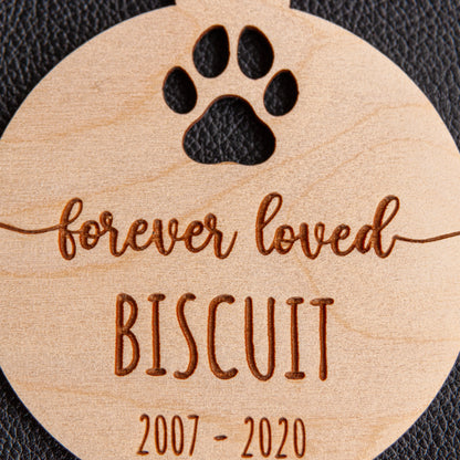 Personalised pet loss Christmas ornament for remembrance décor