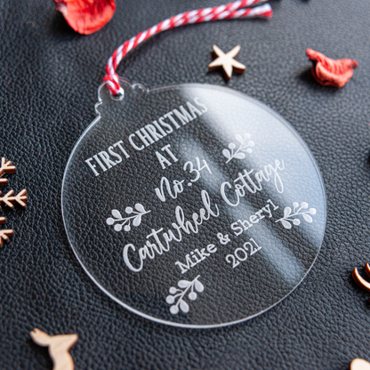 Custom mirrored acrylic ornament for new home Christmas gift