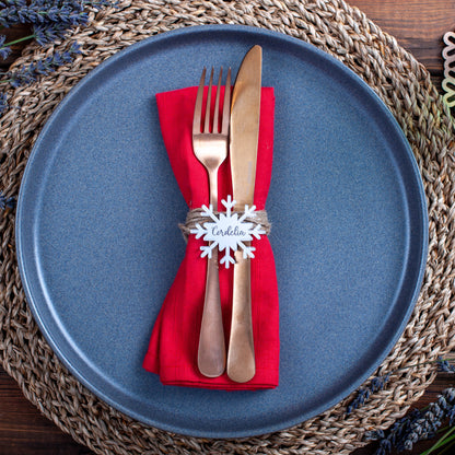 Festive snowflake table name marker for Christmas celebration