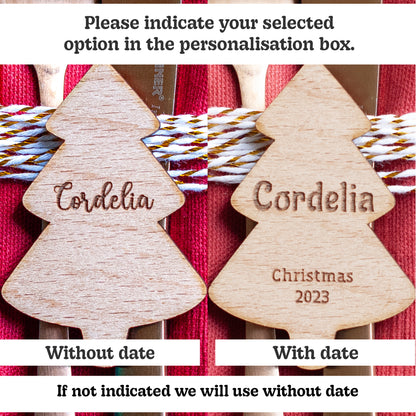 Personalised Laser Cut Christmas Tree Place Setting – Custom Name Table Décor
