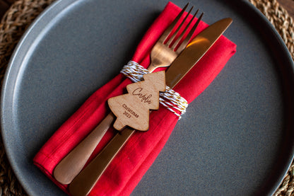 Personalised Laser Cut Christmas Tree Place Setting – Custom Name Table Décor