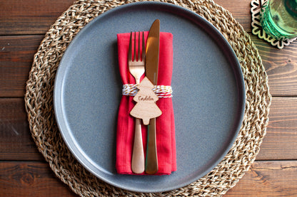 Personalised Laser Cut Christmas Tree Place Setting – Custom Name Table Décor