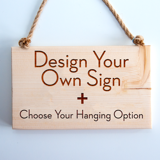 Personalised Wooden Sign – Custom Laser Engraved Wooden Plaque, Your Text Your Design