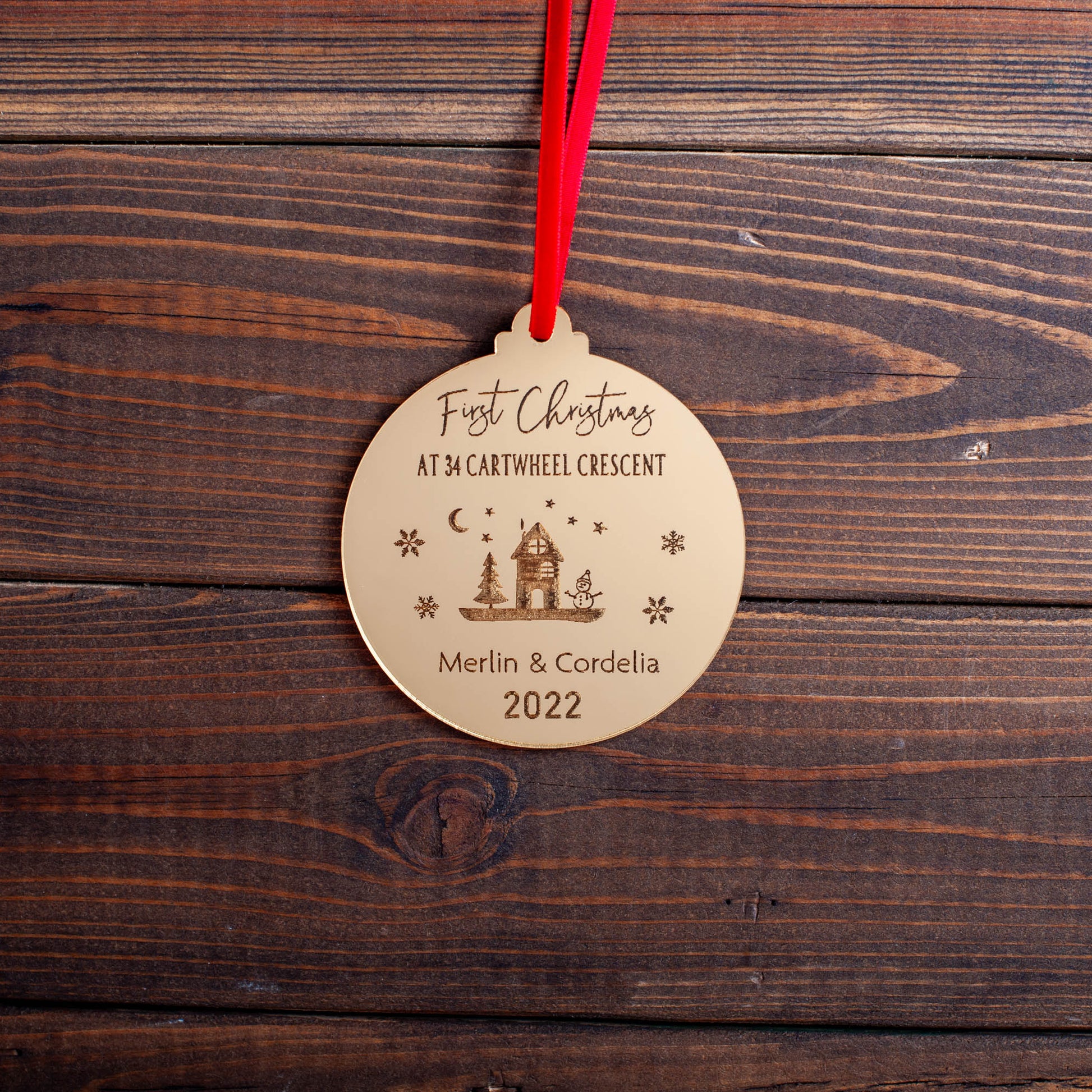 Elegant acrylic new home ornament for modern Christmas tree décor