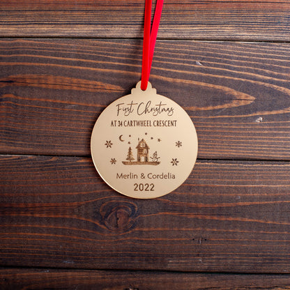 Elegant acrylic new home ornament for modern Christmas tree décor