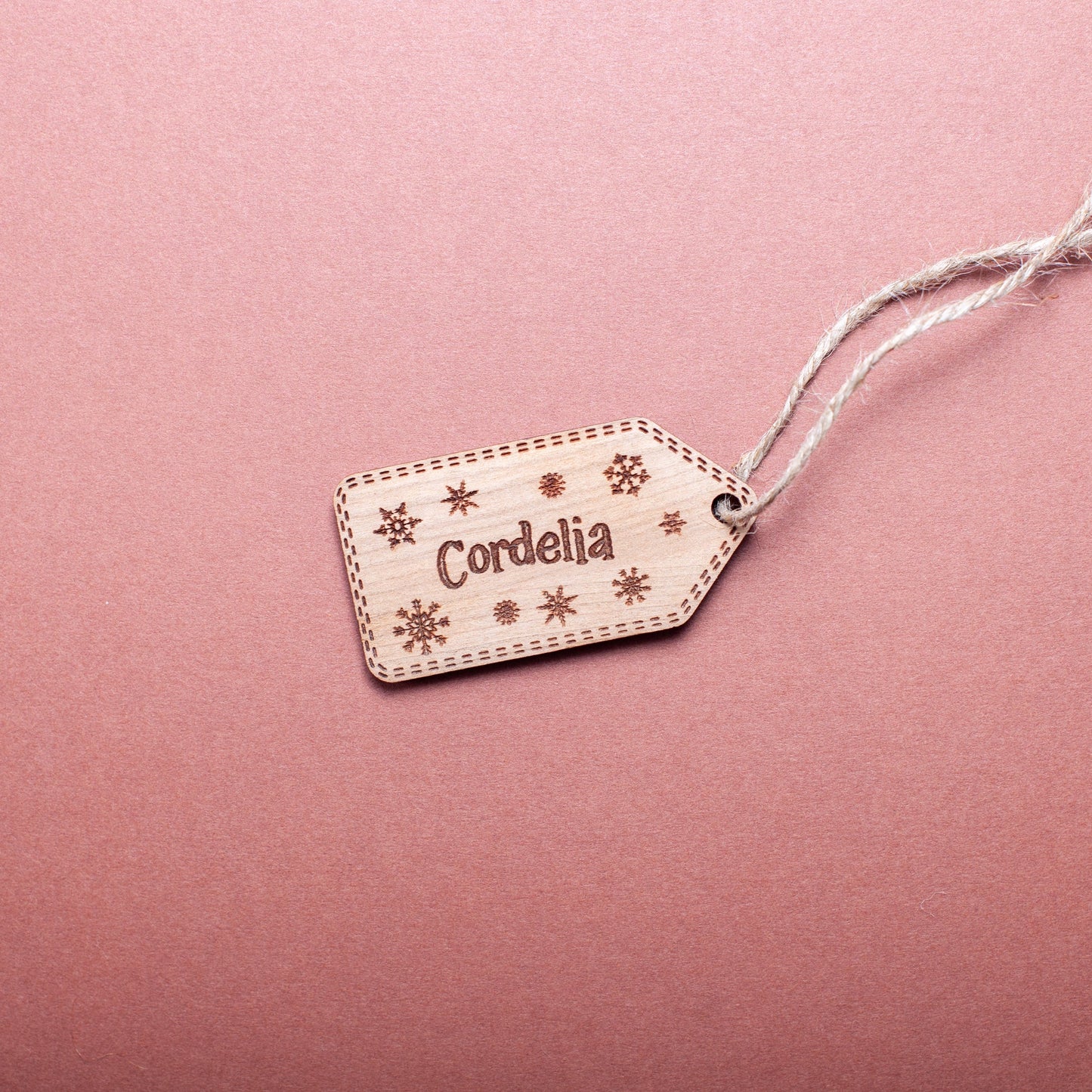 Name Tag with custom name on a pink background