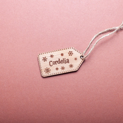 Name Tag with custom name on a pink background