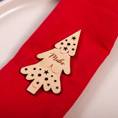 Luxury mirrored gold Christmas tree name decoration for Christmas hosting