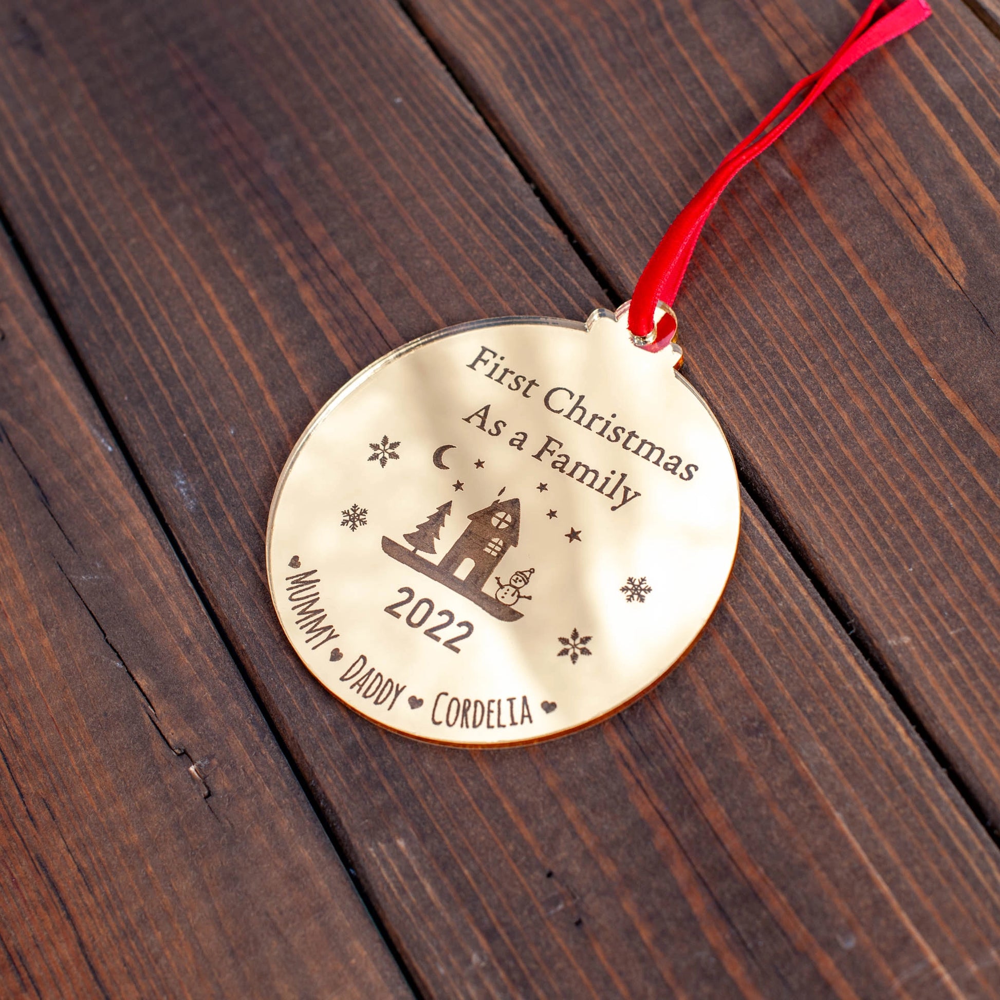 Luxury gold mirror Christmas decoration for family