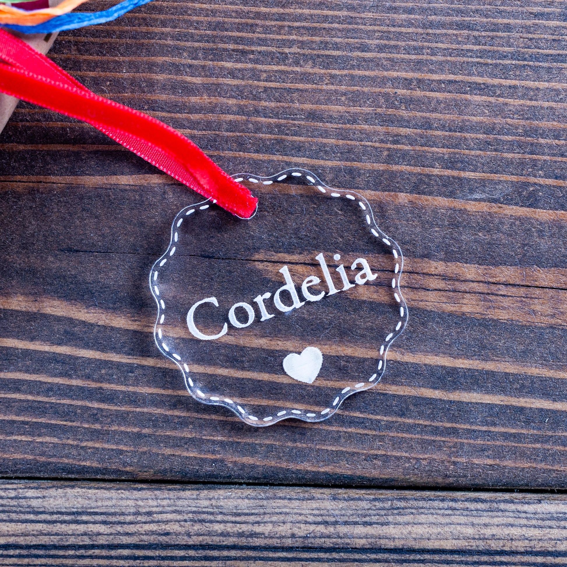 Personalised Christmas gift tag engraved with name, custom stocking name tag