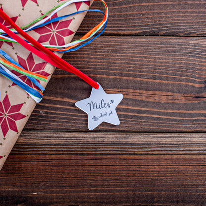 Luxury silver mirror acrylic ornament for Christmas wrapping