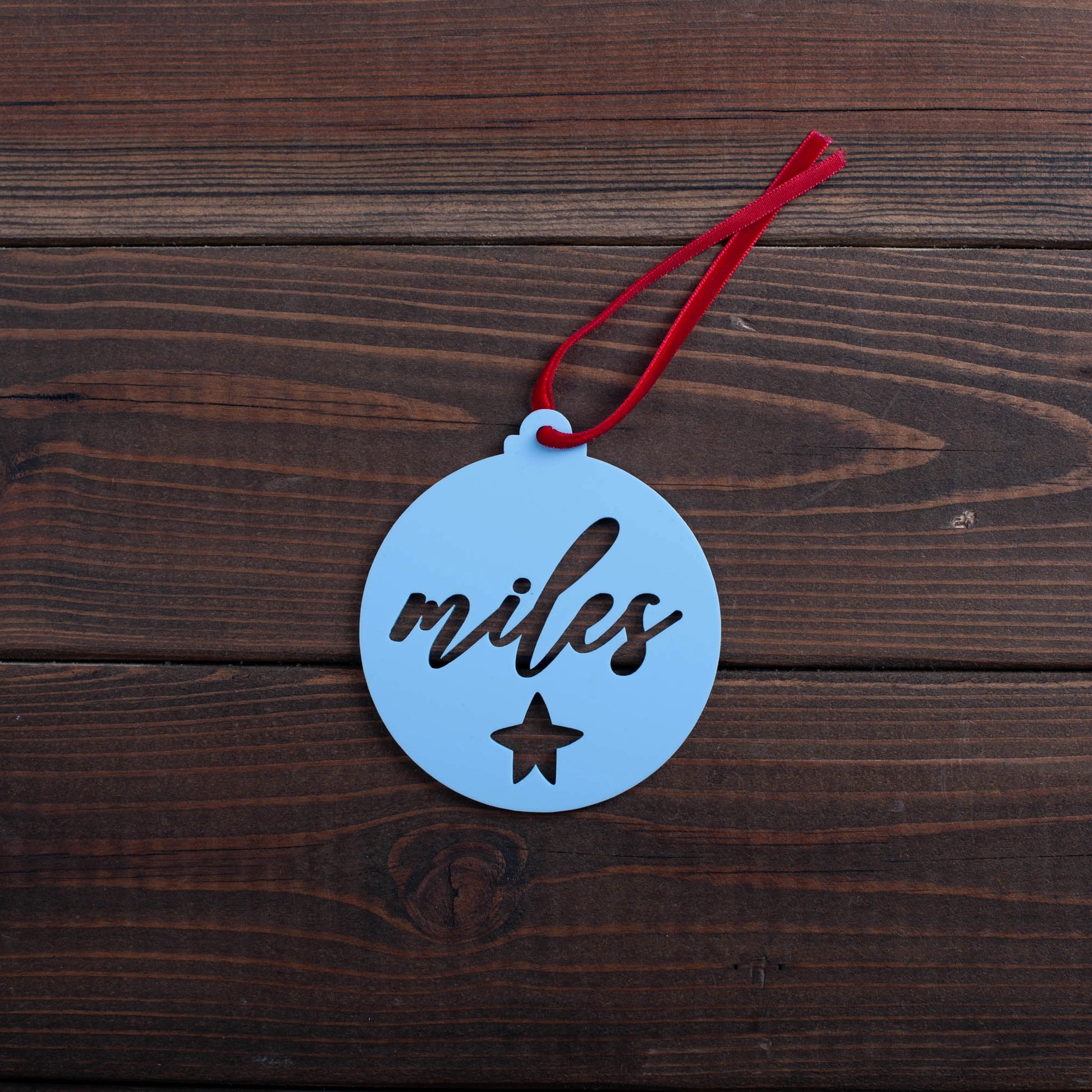 Wooden or acrylic name decoration for festive home décor