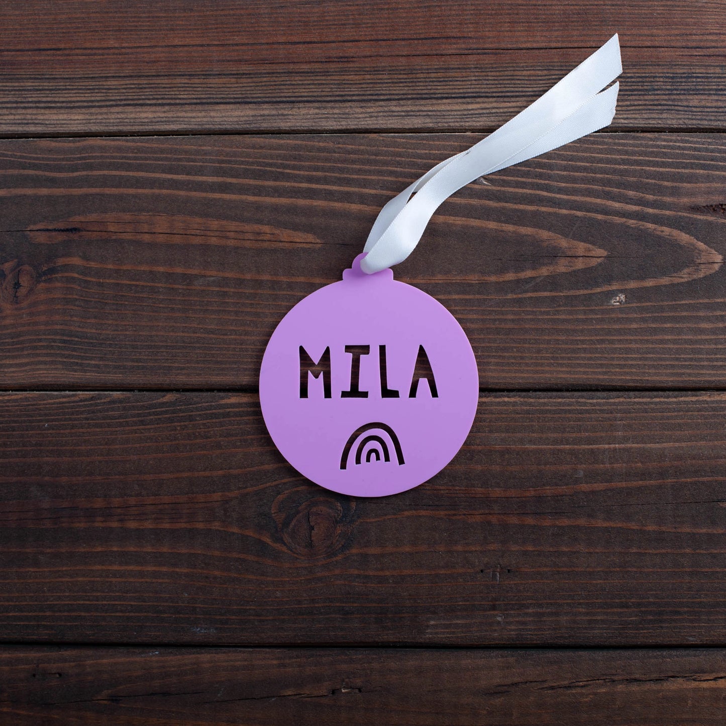 Personalised laser cut Christmas decoration with custom name