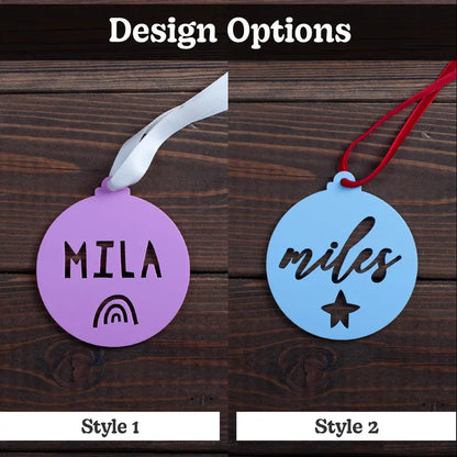 Personalised Christmas ornament with custom name cutout design