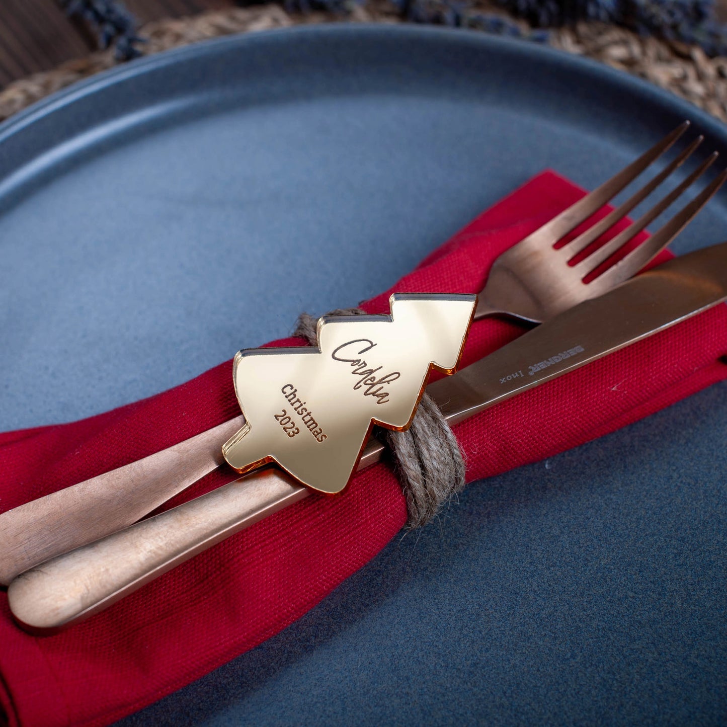 Luxury gold mirror laser cut Christmas table décor