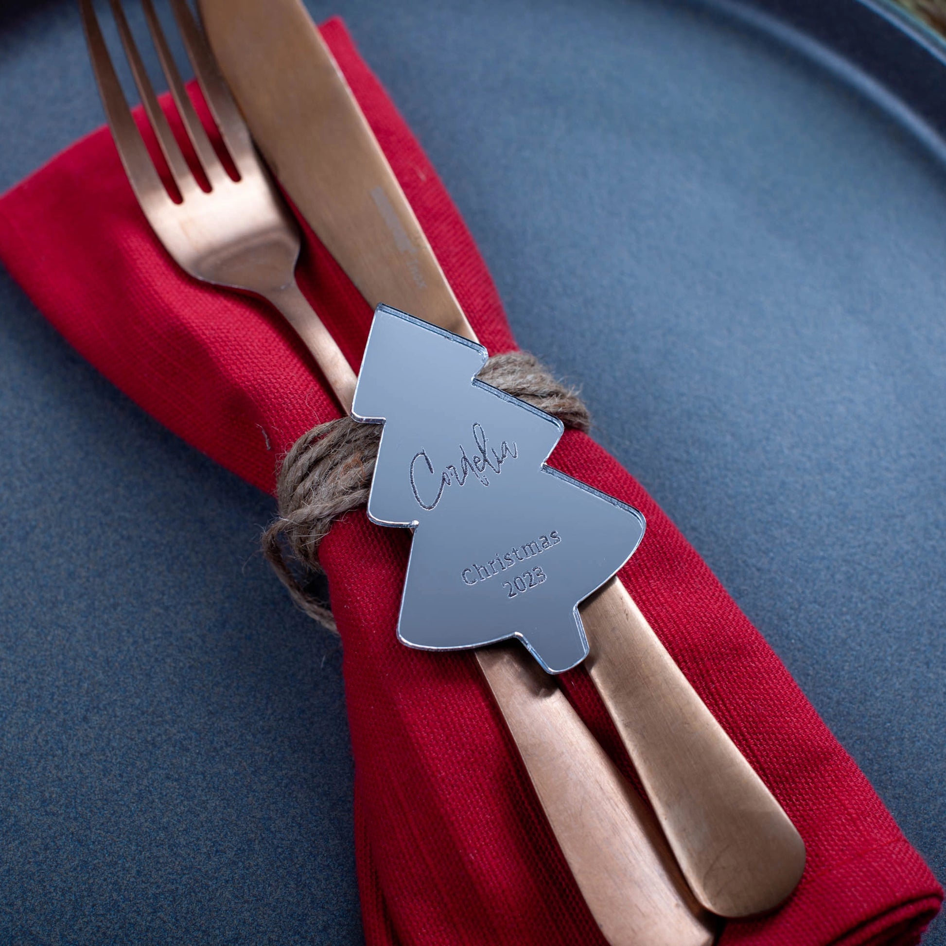 Luxury silver mirror table name tag for winter wedding