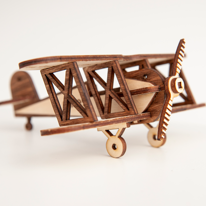 Wooden laser cut plane puzzle for kids and adults