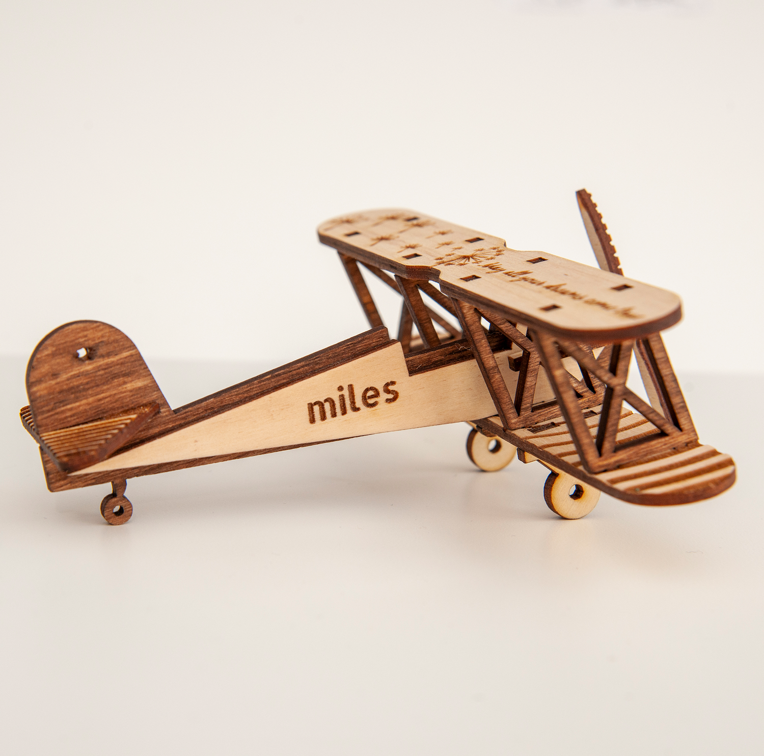 Eco-friendly wooden plane puzzle toy for educational play