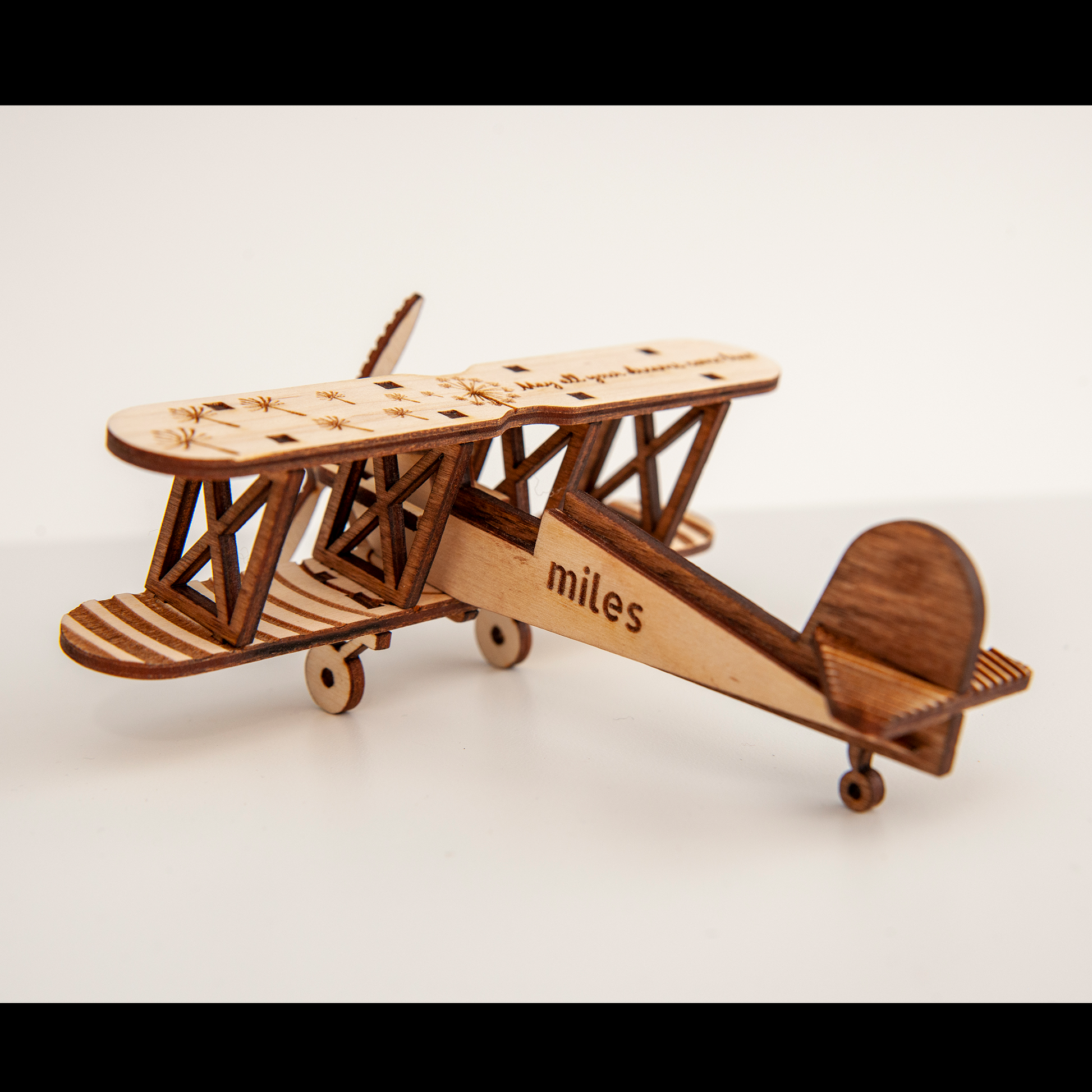 Laser cut 3D wooden airplane kit for kids and adults