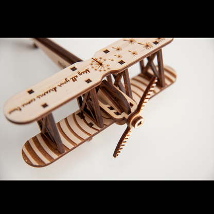 DIY laser cut wooden airplane puzzle kit for children