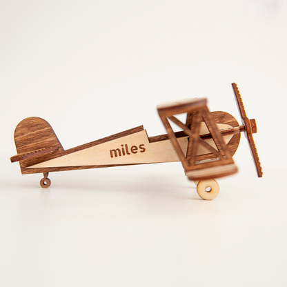Educational wooden plane puzzle for STEM and creative play