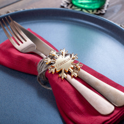 Modern winter table decor with personalised snowflake