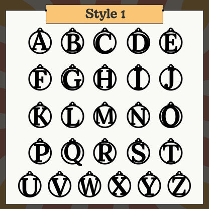 Acrylic mirrored initial Christmas tag used for festive gifting