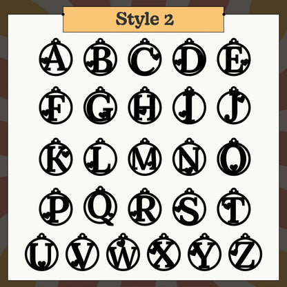 Wood and acrylic personalised initial gift tags for holiday wrapping