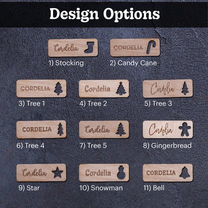 Personalised Rectangle Christmas Place Setting with Festive Ornament Cutouts